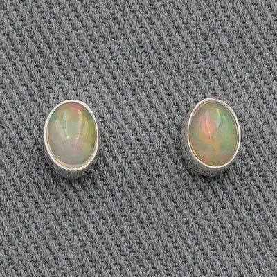 Sterling silver ethiopian opal studs