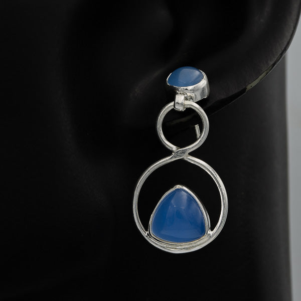 Sterling silver with chalcedony