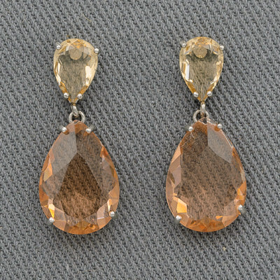 Large champagne cubic pear shape drops