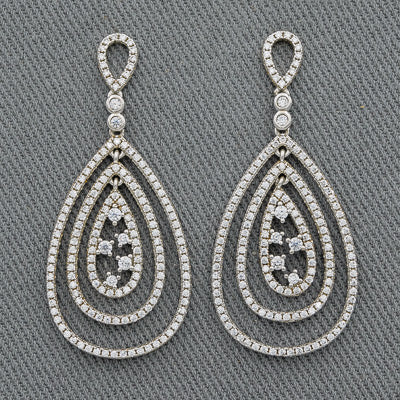 Pear shaped cubics earrings set in sterling silver