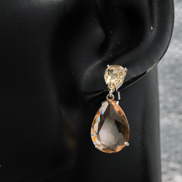 Large champagne cubic pear shape drops