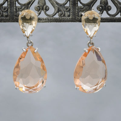 Large champagne cubic pear shape drops