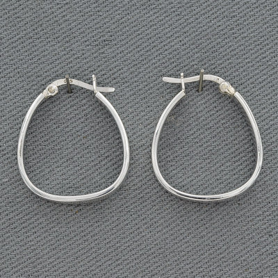 Sterling silver triangle hoops
