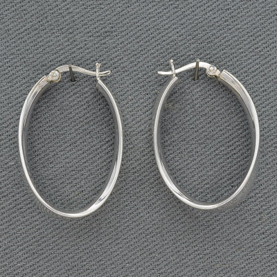 Sterling silver oval hoops with a twist