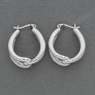 Sterling silver loop hoop earring