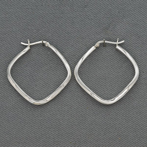 Sterling silver square hoops large