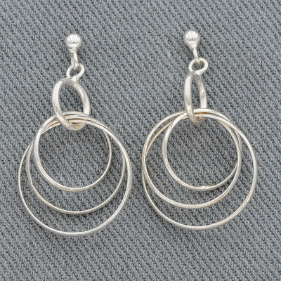 Sterling silver ring drop earrings