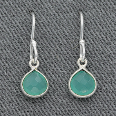 Sterling silver with green chalcedony