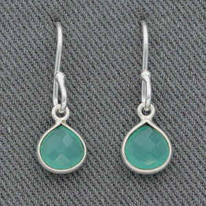 Sterling silver with green chalcedony