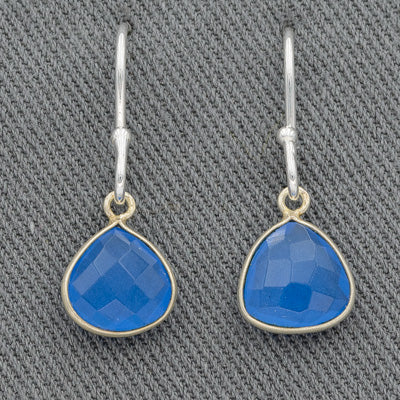 Sterling silver earring with blue chalcedony