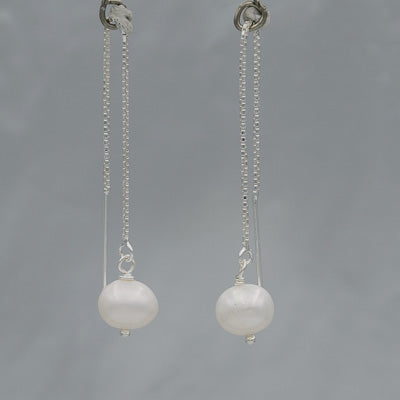Sterling silver threader with a pearl