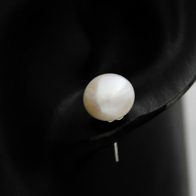 Sterling silver pearl stud 10 mm