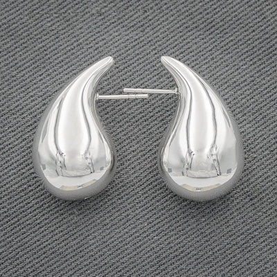 Sterling silver water drop earrings Large