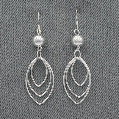 Sterling silver oval danglers