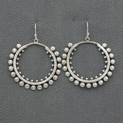 Sterling silver circles with dots