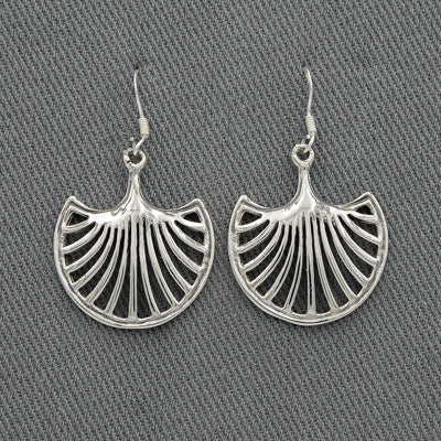 Sterling silver fan earrings