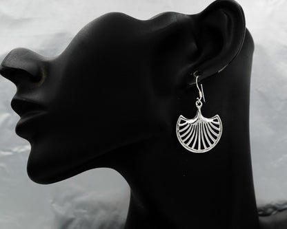 Sterling silver fan earrings