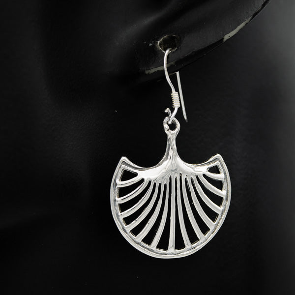 Sterling silver fan earrings