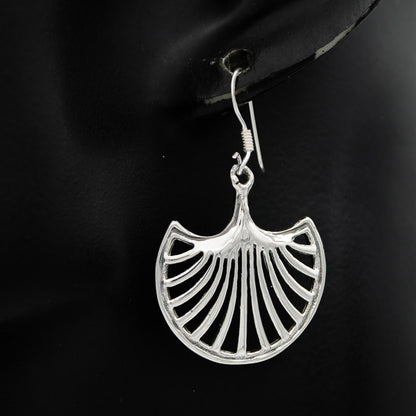 Sterling silver fan earrings