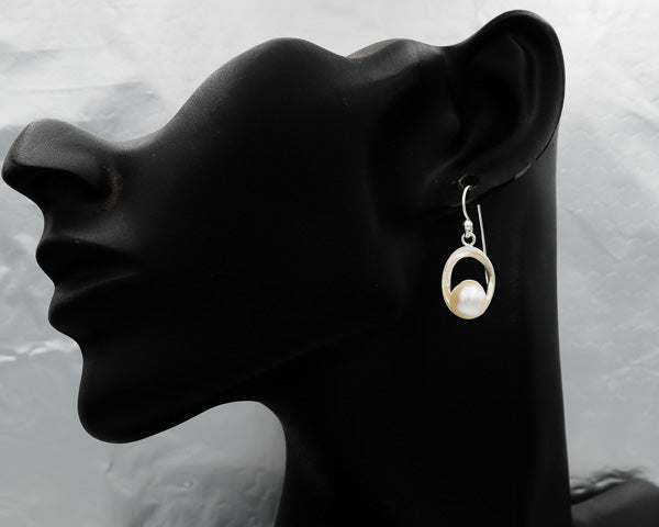 Sterling silver ovals with a pearl