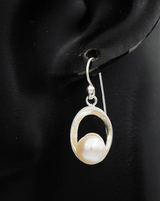 Sterling silver ovals with a pearl