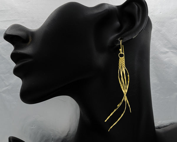 Twisted gold plated strips earring