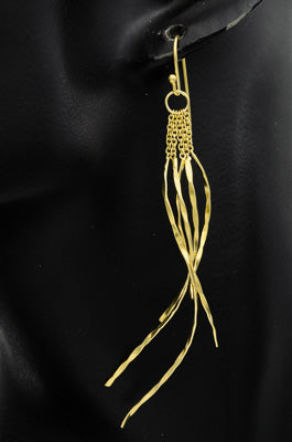 Twisted gold plated strips earring