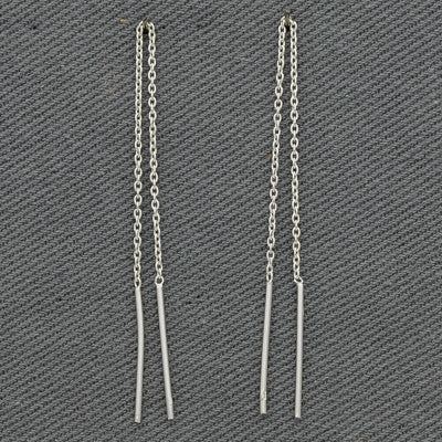 Sterling silver pin slider earrings