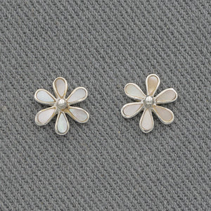 Sterling silver daisies with mother of pearl