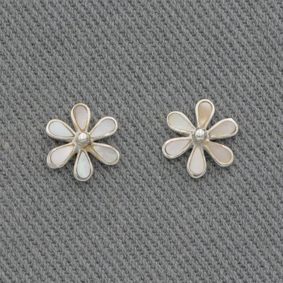 Sterling silver daisies with mother of pearl