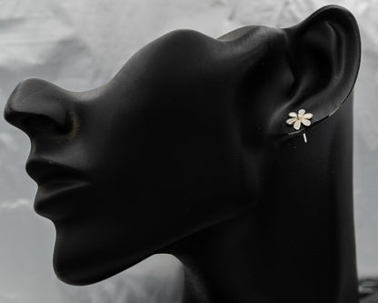 Mother of pearl daisy studs set in silver