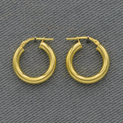 Sterling silver plated with gold hoops 1.8 cm