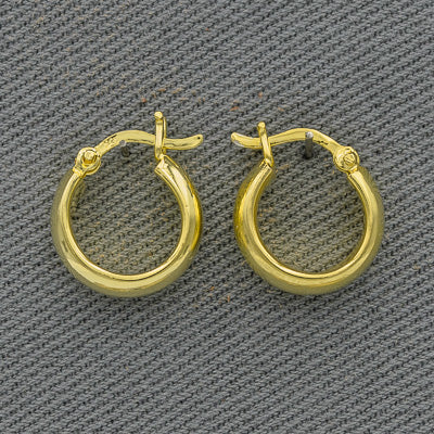 Sterling silver plated in gold chubby hoops