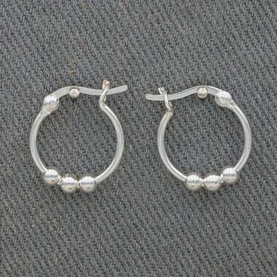 Sterling silver hoop with balls