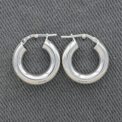 Sterling silver tube hoops