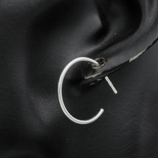 Sterling silver thin pipe hoop