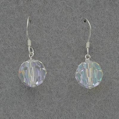 Round Faceted Crystal Drop Earrings – 1cm - Silvertree Jewelry #