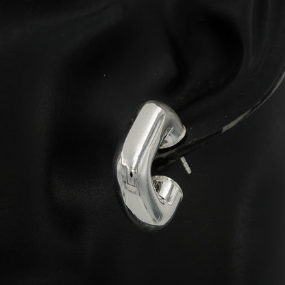 Sterling Silver Puffed Rectangle Hoop Earrings