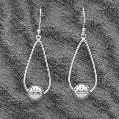 Sterling silver ball wire earring