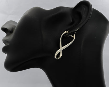 Sterling silver twisted rectangle