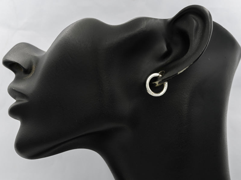 Sterling silver round huggy earring