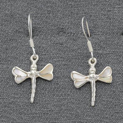 Dragonfly in MOP set in silver