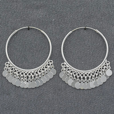 Sterling silver sleeper earring with discs