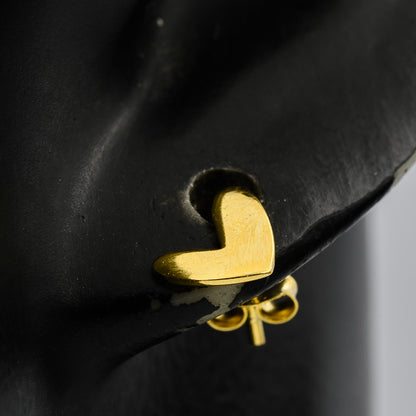 Modern gold plated heart studs