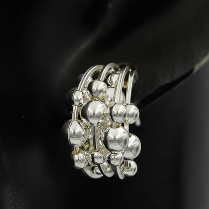 Sterling silver 7 wire  hoop with balls