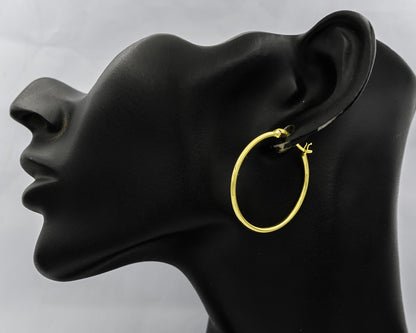 Sterling silver gold plated hoops