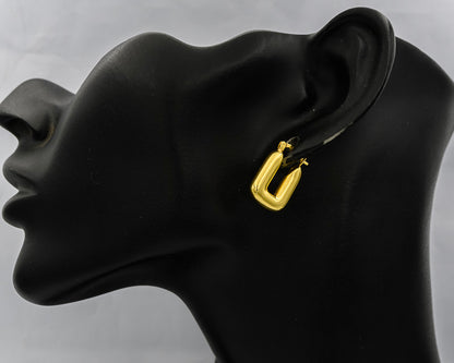 Gold plated chubby hoops