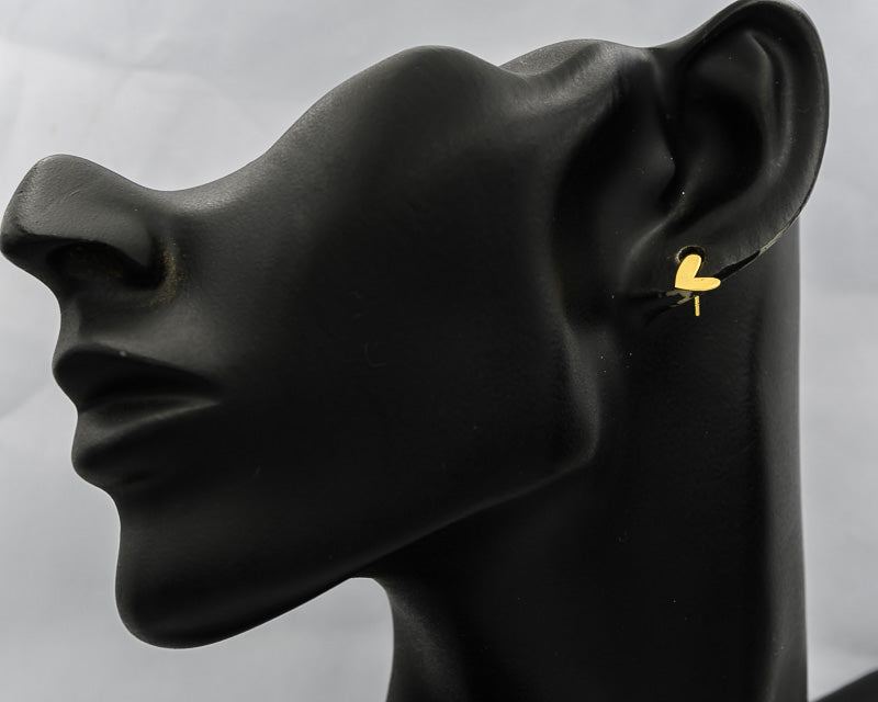 Modern gold plated heart studs