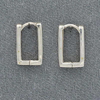 Sterling silver rectangle huggy med