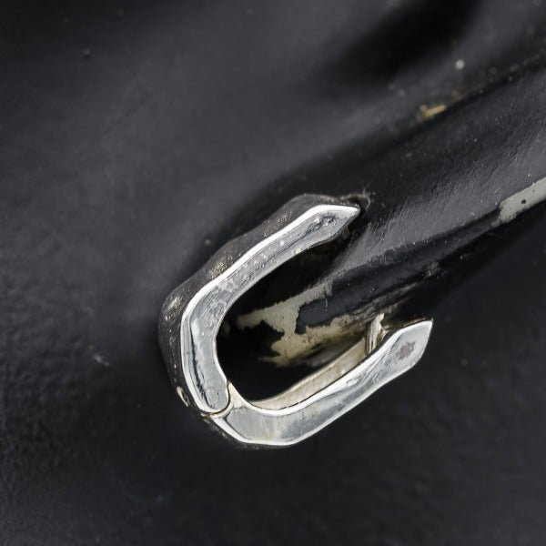 Sterling silver hammered huggy earring